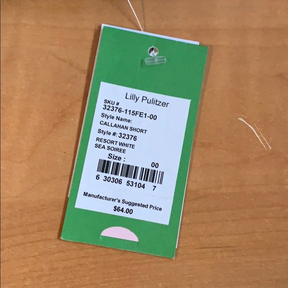 NWT Lilly Pulitzer Blue Floral Callahan Shorts - Picture 3 of 3